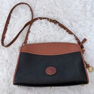 Dooney & Bourke Vintage All Weather Leather Black and Brown Crossbody Purse